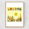 London, England by Jazzberry Blue Narrow Oak Frame