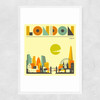 London, England by Jazzberry Blue Narrow White Frame