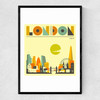 London, England by Jazzberry Blue Narrow Black Frame