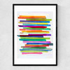 Colourful Stripes Narrow Black Frame
