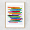 Colourful Stripes Narrow Oak Frame