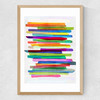 Colourful Stripes Medium Oak Frame