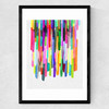 Colourful Stripes 4 Medium Black Frame