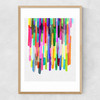 Colourful Stripes 4 Narrow Oak Frame