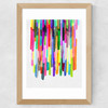 Colourful Stripes 4 Wide Oak Frame