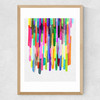 Colourful Stripes 4 Medium Oak Frame