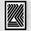 Geometric Black Strips Wide Black Frame