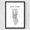 City Map New York Medium Black Frame