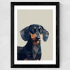 Daschund Wide Black Frame