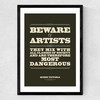 Beware Medium Black Frame