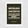 Beware Unframed Print