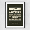 Beware Narrow Black Frame
