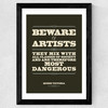 Beware Wide Black Frame