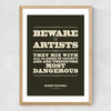 Beware Medium Oak Frame