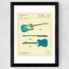 Guitar 3 Wide Black Frame