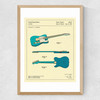 Guitar 3 Medium Oak Frame