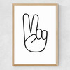 Peace Hands Medium Oak Frame