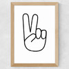 Peace Hands Wide Oak Frame