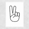 Peace Hands Narrow White Frame