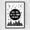 To The Moon Narrow Black Frame