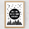 To The Moon Wide Oak Frame