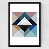 Geometric Textures 8 Medium Black Frame