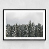 Snow Trees Narrow Black Frame