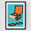 Record Player Medium Black Frame