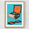 Record Player Wide Oak Frame