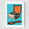 Record Player Medium White Frame