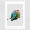 Two Love Birds Wide White Frame