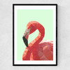Geometric Flamingo Narrow Black Frame