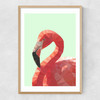 Geometric Flamingo Narrow Oak Frame
