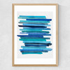 Blue Stripes Medium Oak Frame