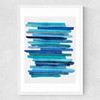 Blue Stripes Medium White Frame