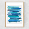 Blue Stripes Narrow Oak Frame