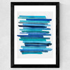 Blue Stripes Wide Black Frame