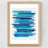 Blue Stripes Wide Oak Frame