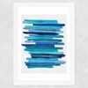 Blue Stripes Wide White Frame