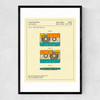 Cassette Patent Narrow Black Frame