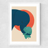 Baby Elephant Medium White Frame