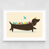 Bird Dog Medium White Frame