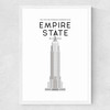 Empire State Building Medium White Frame