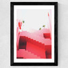 Pink Stairs Wide Black Frame