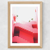 Pink Stairs Wide Oak Frame