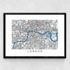 London Map Medium Black Frame