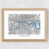 London Map Wide Oak Frame