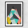 Geo Mountains Narrow Black Frame