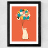 Penguin Bouquet Wide Black Frame