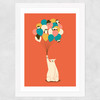 Penguin Bouquet Wide White Frame
